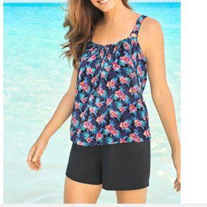 Nwt Tank Overlay Swim Romper Swimsuits For All Woman Within